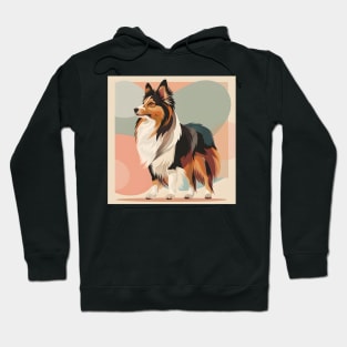 Retro Shetland Sheepdog: Pastel Pup Revival Hoodie